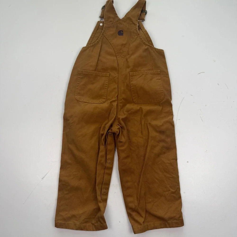 Carhartt Kids Brown Duck Canvas Double Knee Bib Overall 24 months Play Outdoor